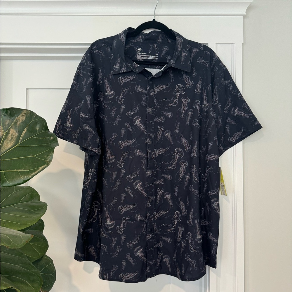 Men’s Jellyfish button down short sleeve quick dry shirt